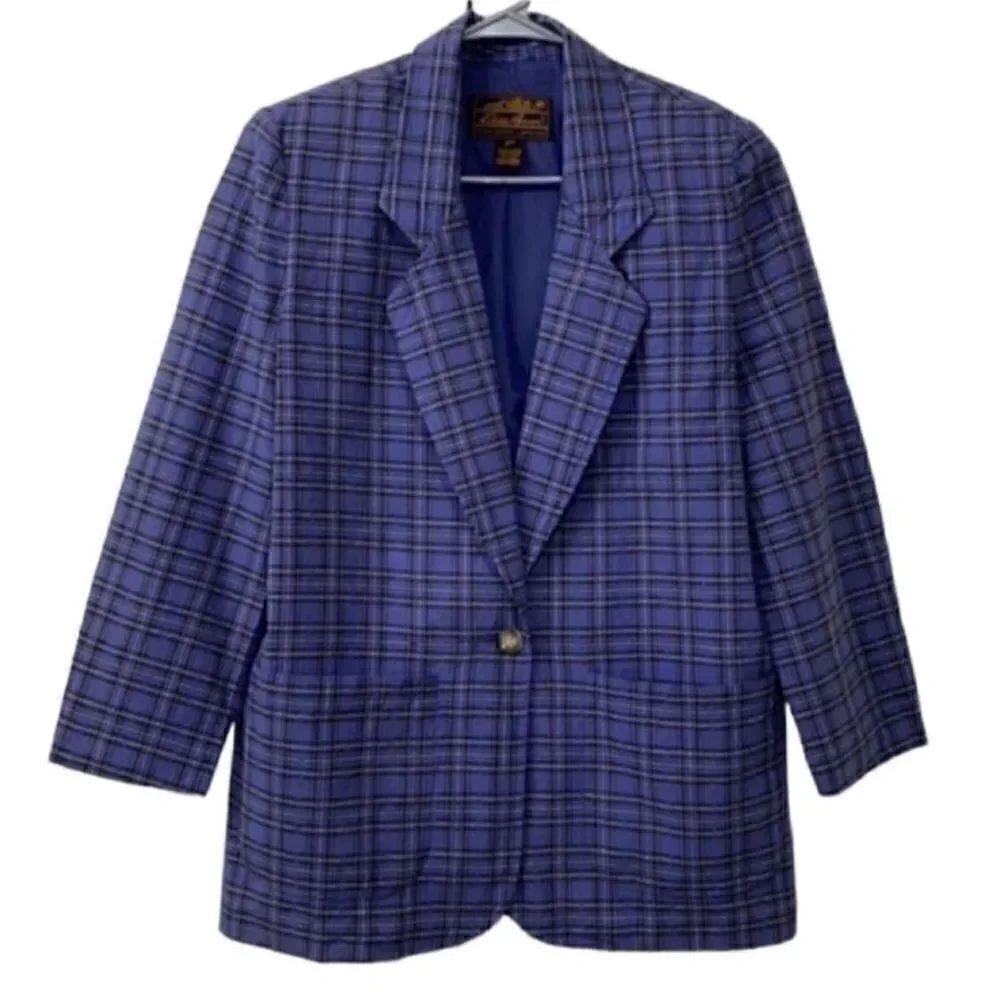 Eddie Bauer Vintage Plaid Blazer(Size Small Petite)
